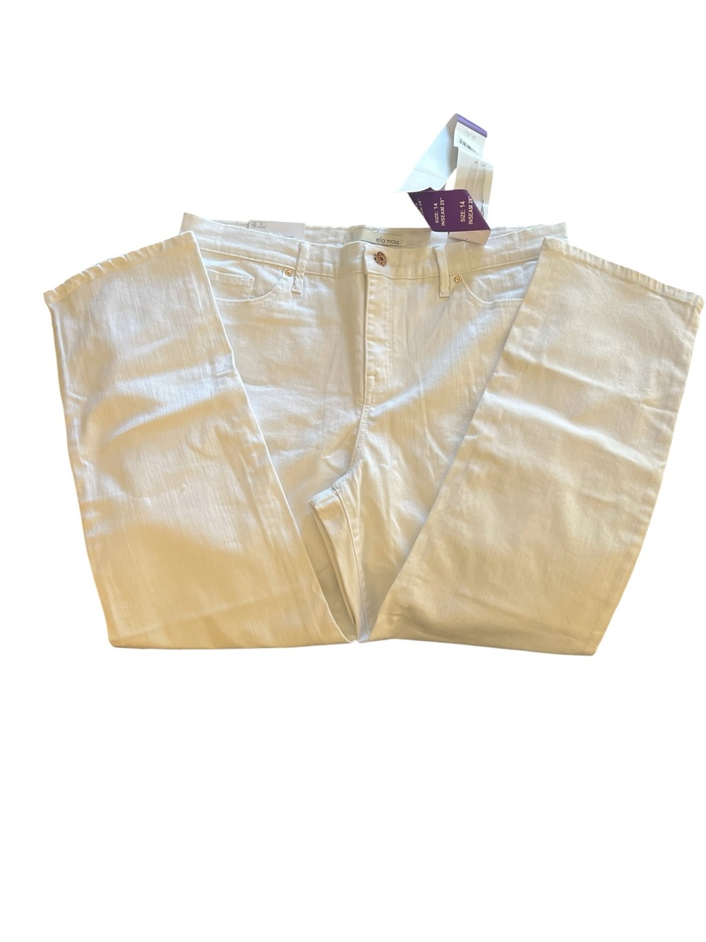 Ella Moss white High-Rise Straight Jeans~ 14 new